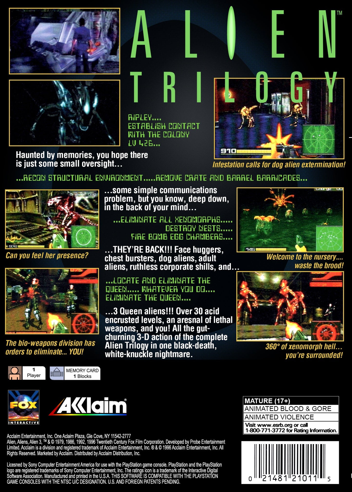 Alien Trilogy Playstation