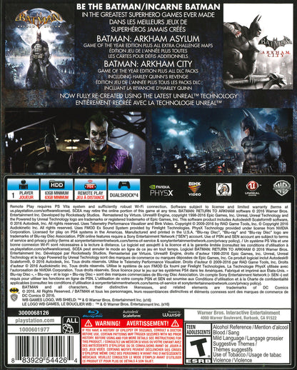 Batman: Return to Arkham Playstation 4