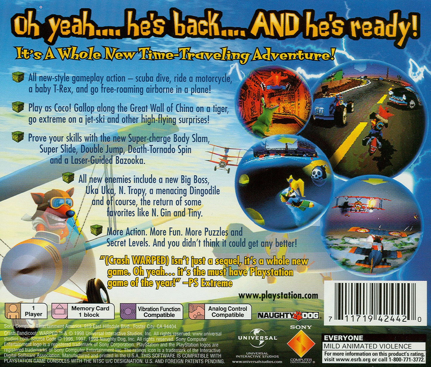 Crash Bandicoot Warped Playstation