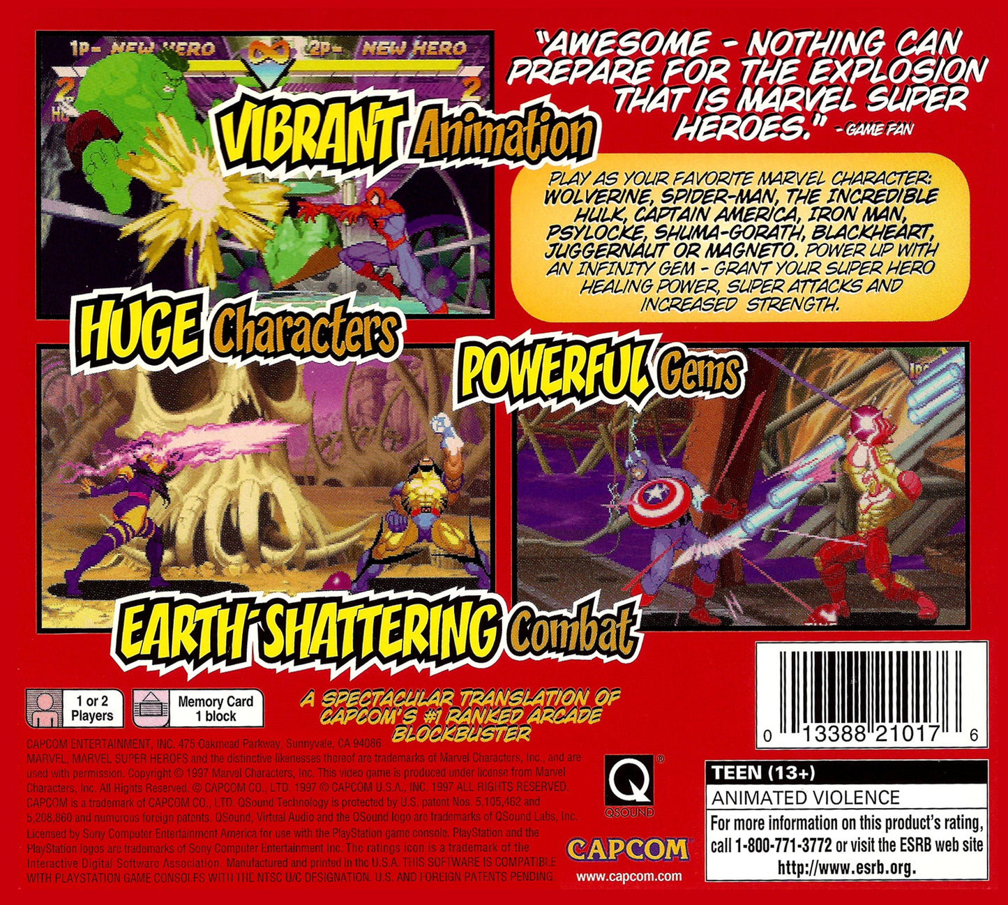 Marvel Super Heroes Playstation