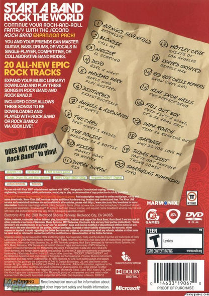 Rock Band Track Pack Volume 2 Playstation 2