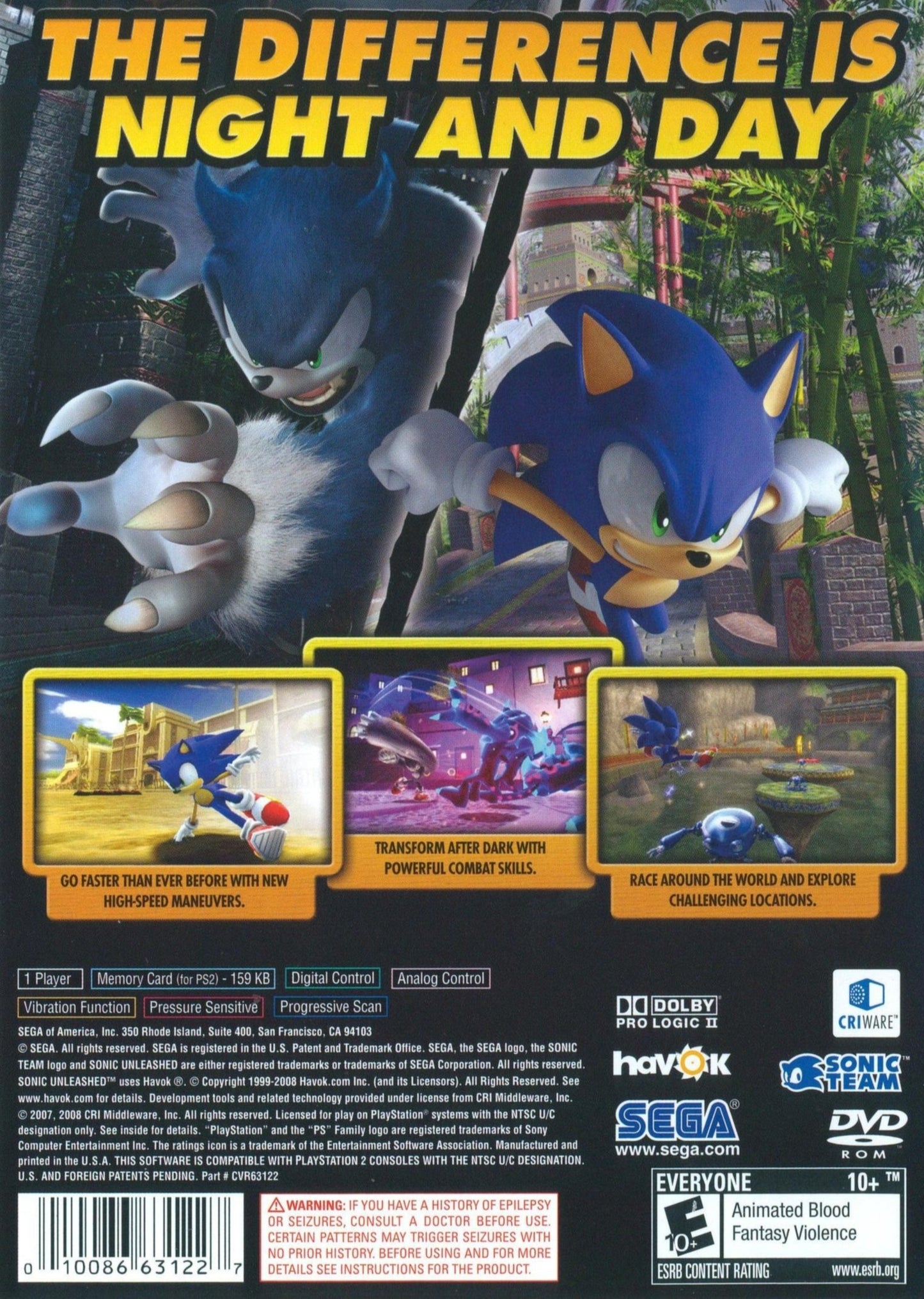 Sonic Unleashed Playstation 2