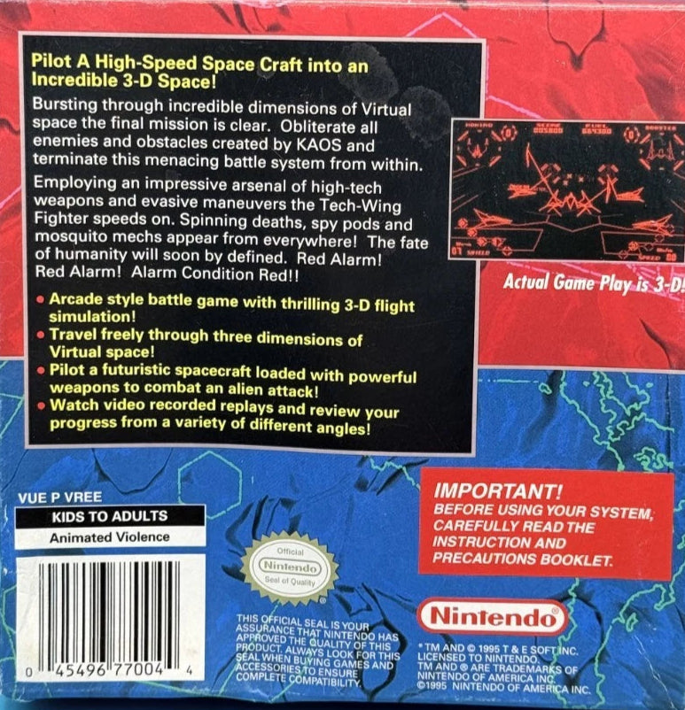 Red Alarm Virtual Boy