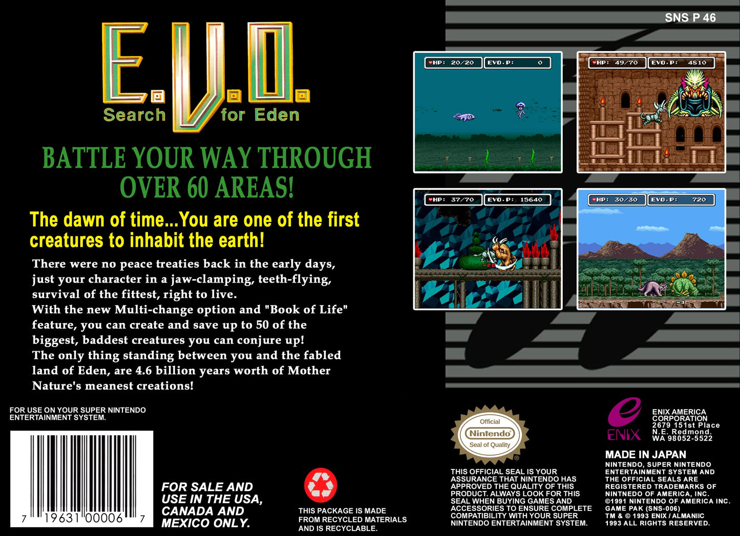 EVO the Search for Eden Super Nintendo