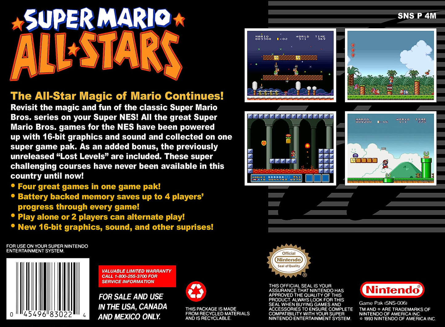 Super Mario All-Stars And Super Mario World Super Nintendo