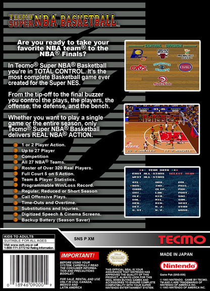 Tecmo Super NBA Basketball Super Nintendo