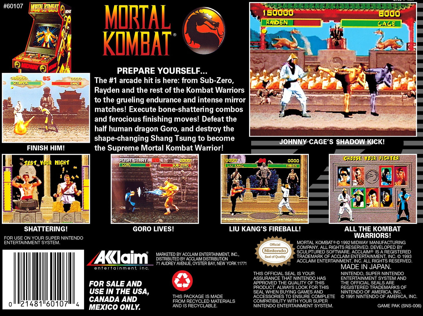 Mortal Kombat Super Nintendo