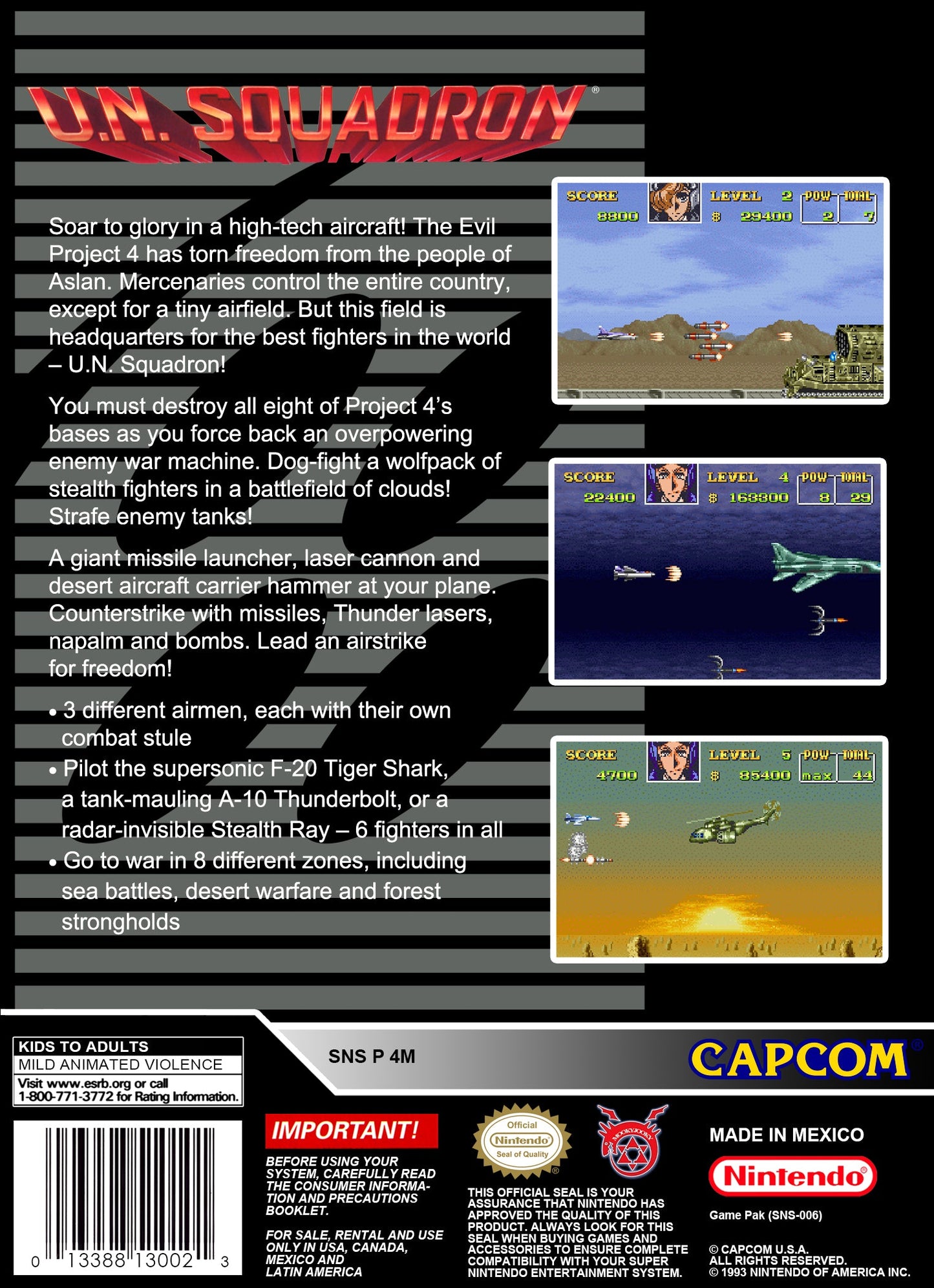 UN Squadron Super Nintendo