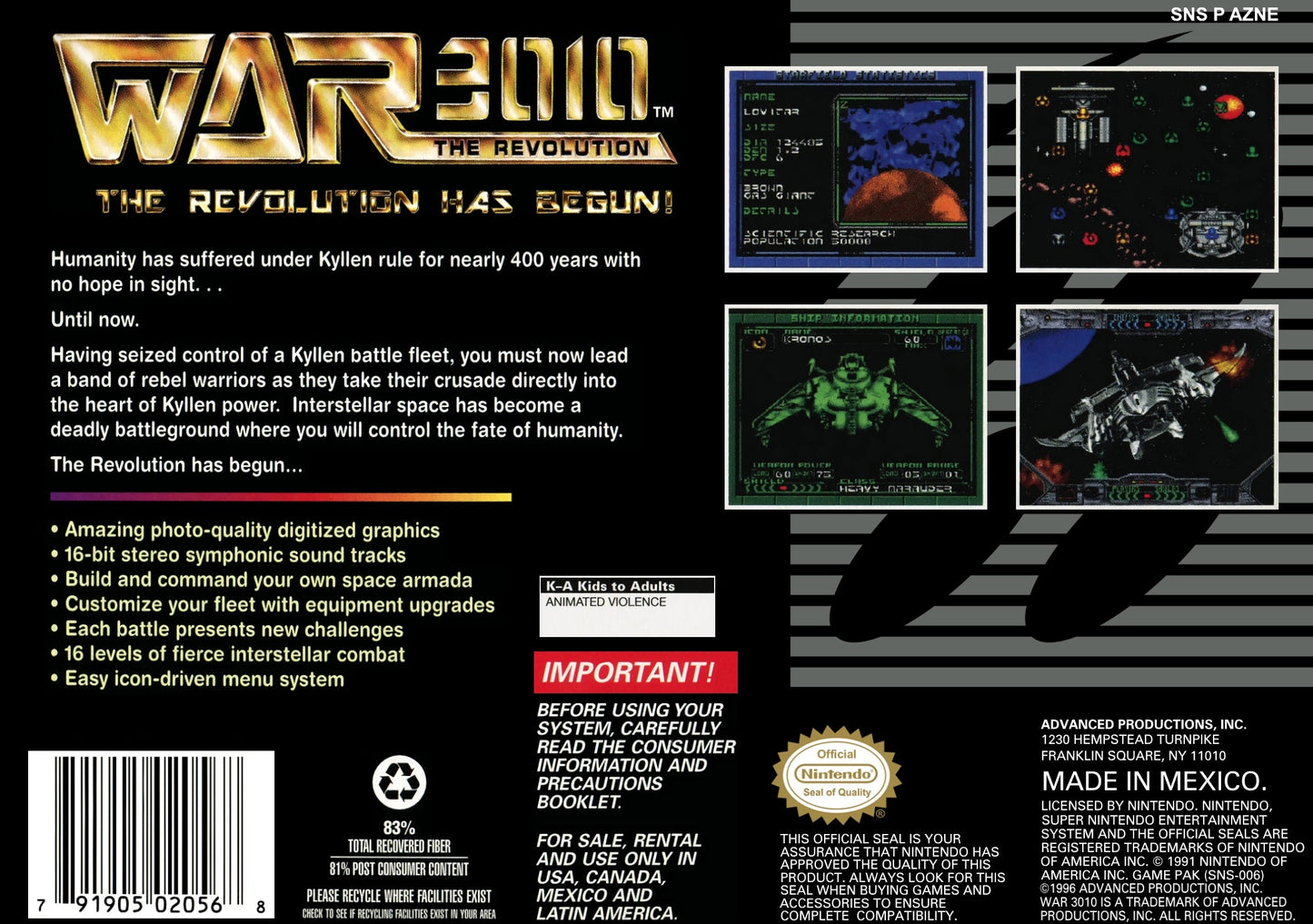 War 3010 The Revolution Super Nintendo