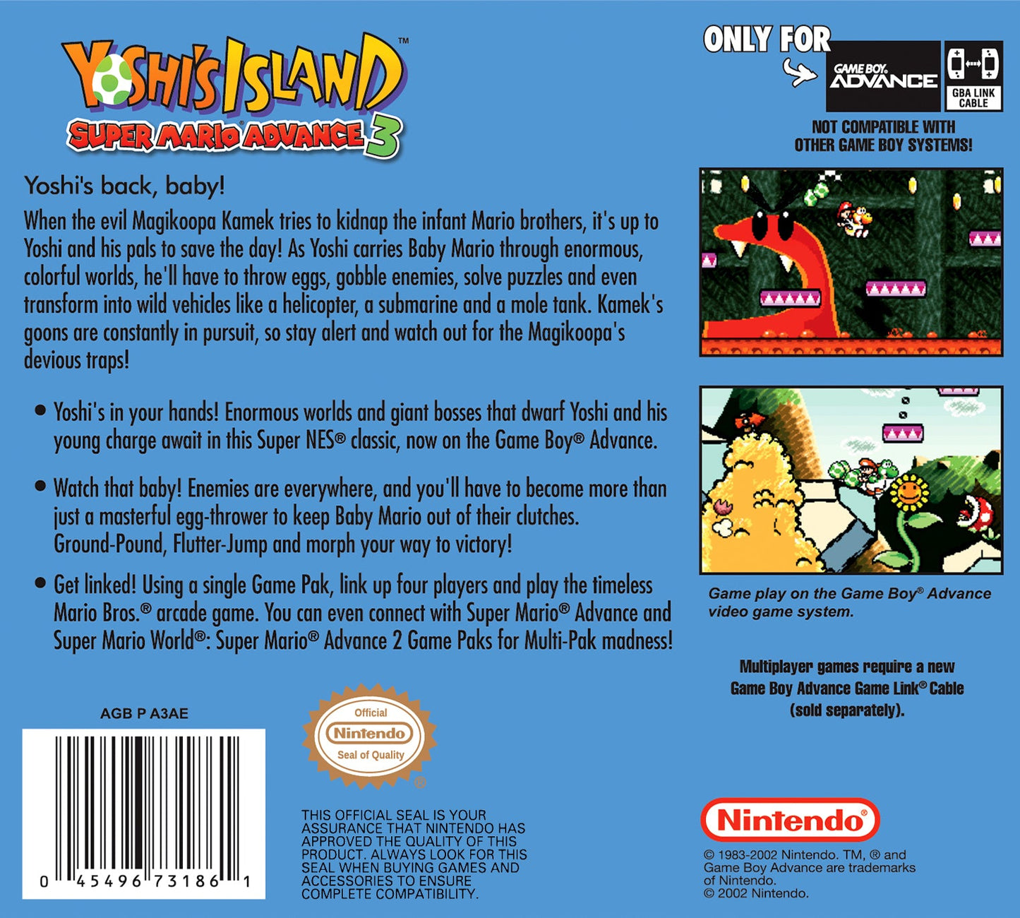 Super Mario Advance 3 Yoshi's Island GameBoy Advance