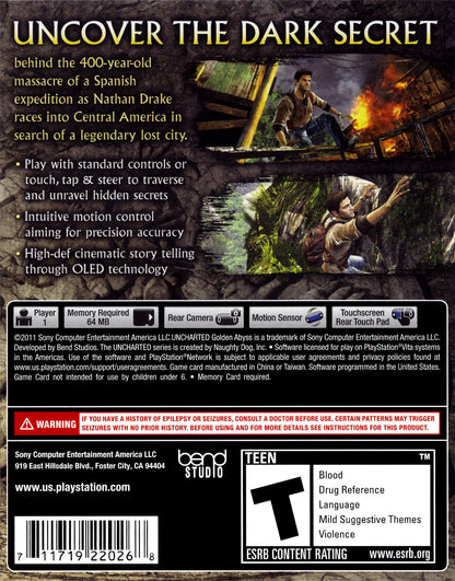Uncharted: Golden Abyss Playstation Vita