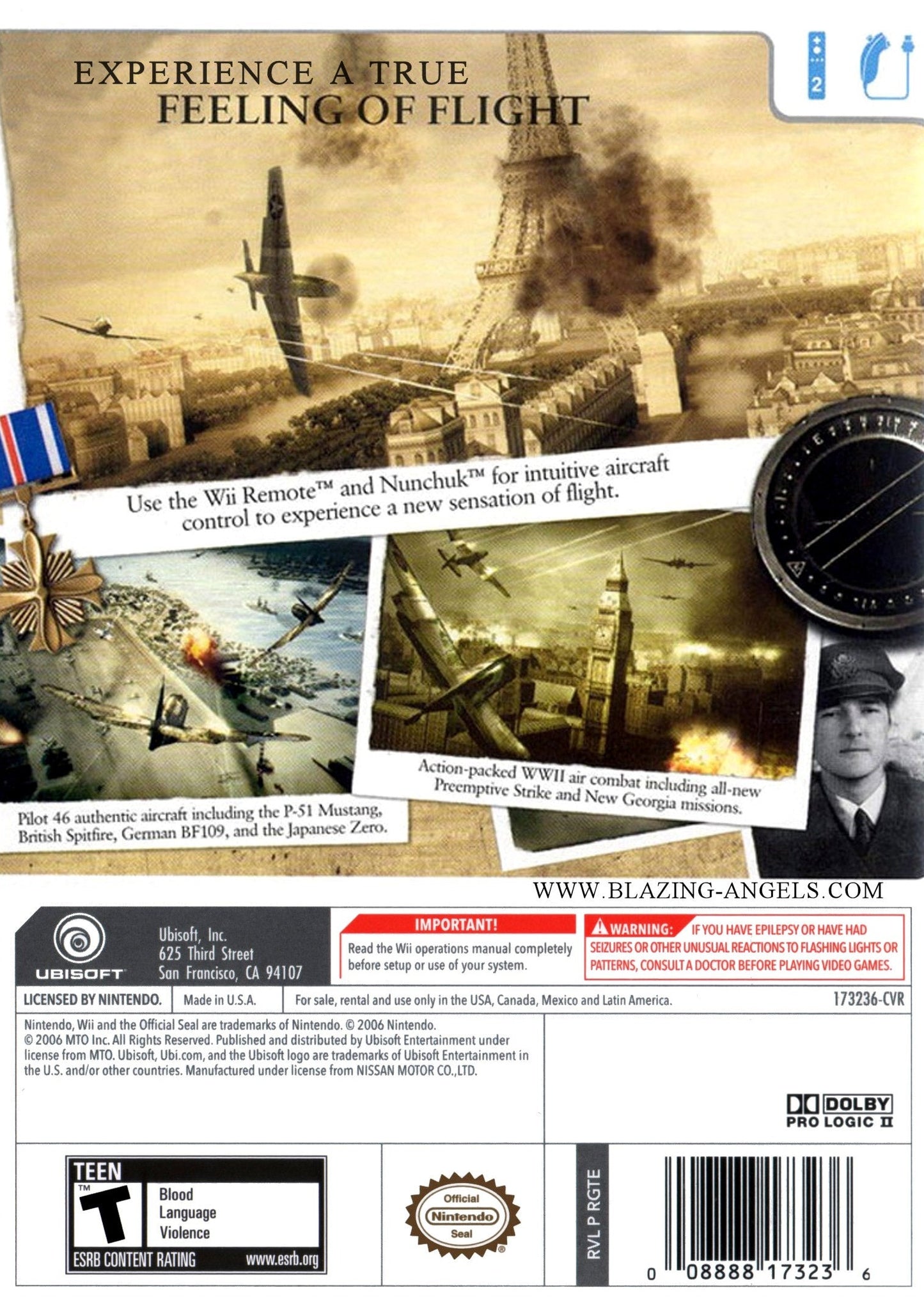Blazing Angels Squadrons Of WWII Wii