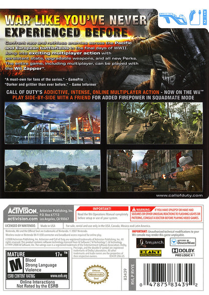 Call Of Duty World At War Wii