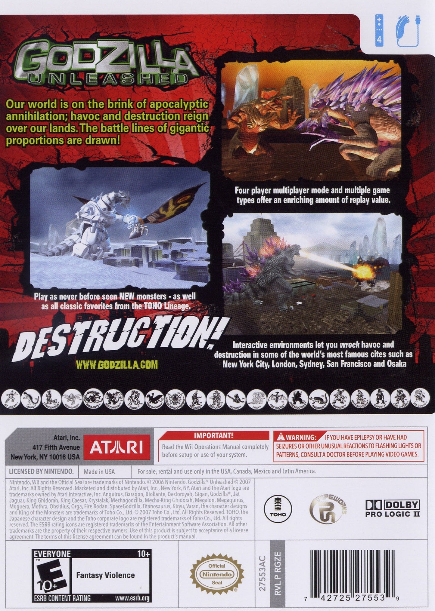 Godzilla Unleashed Wii