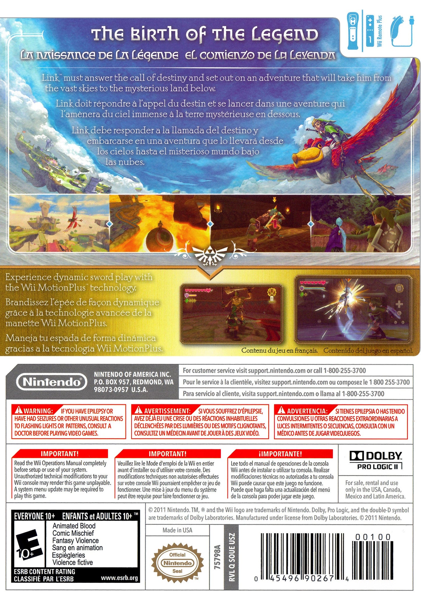 Zelda Skyward Sword [Soundtrack Bundle] Wii