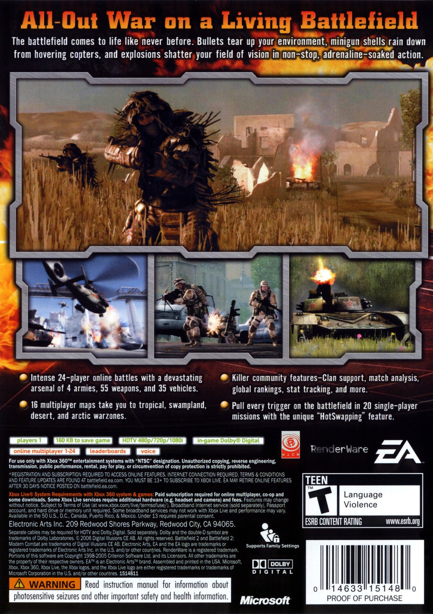 Battlefield 2 Modern Combat Xbox 360