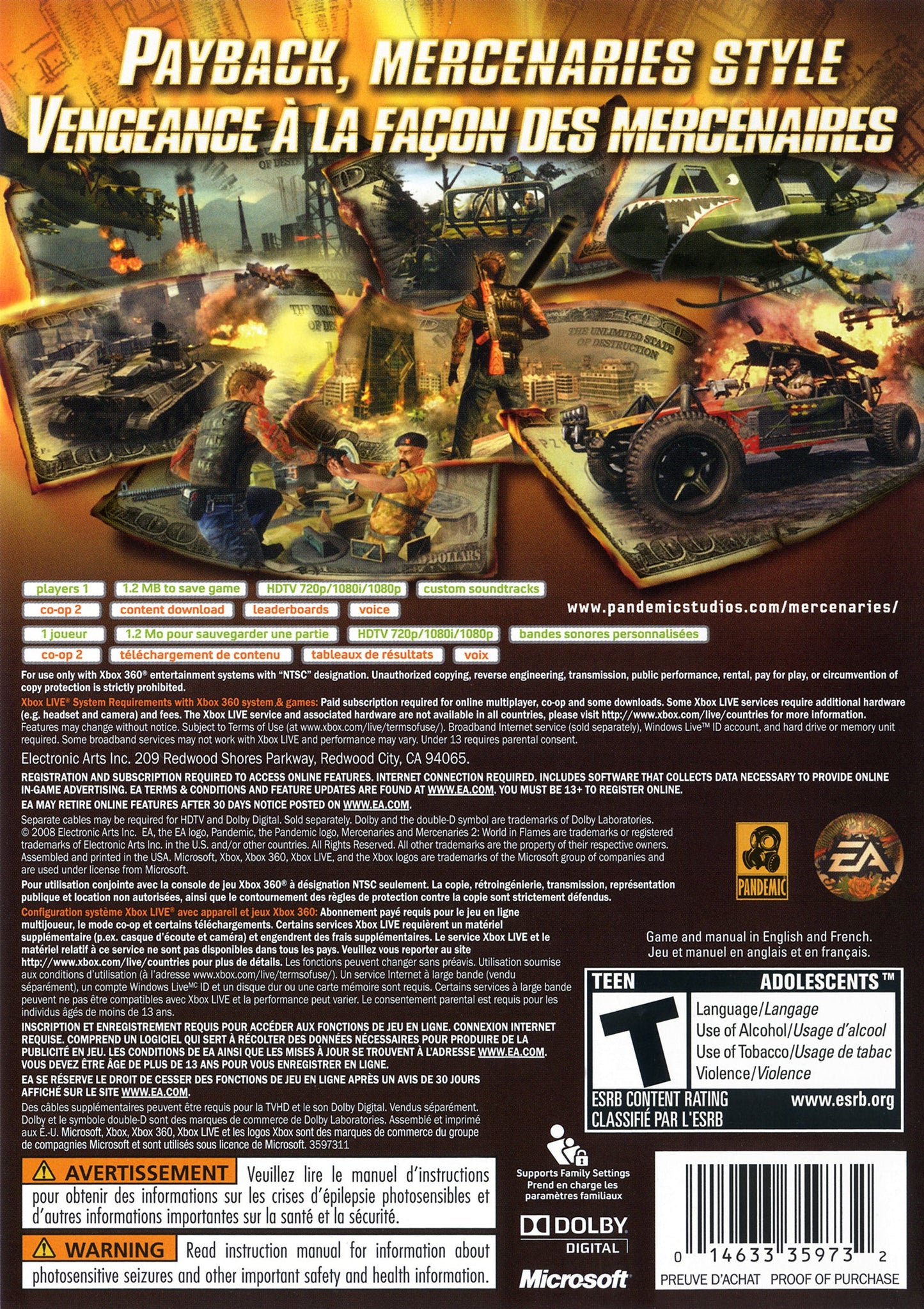 Mercenaries 2 World In Flames Xbox 360