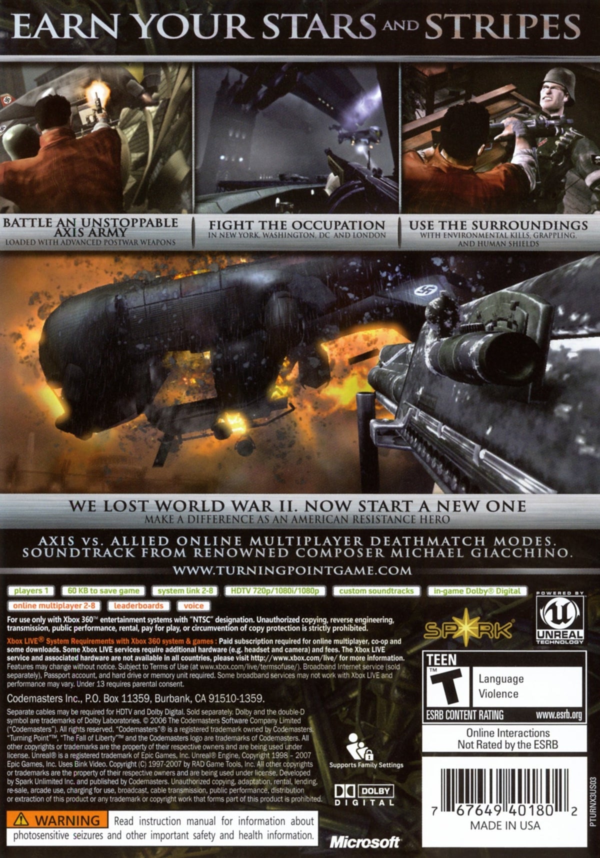 Turning Point Fall of Liberty Xbox 360