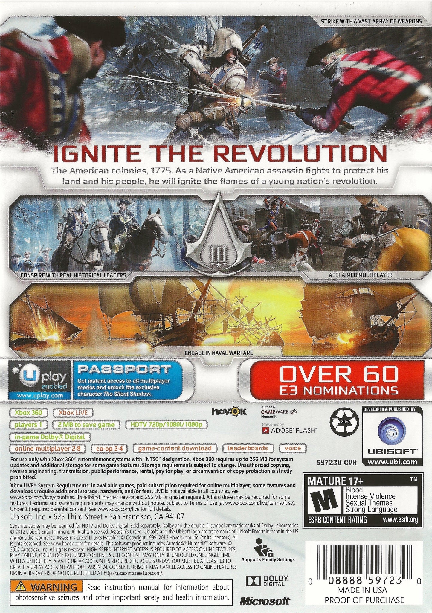 Assassin's Creed III [Gamestop Edition] Xbox 360