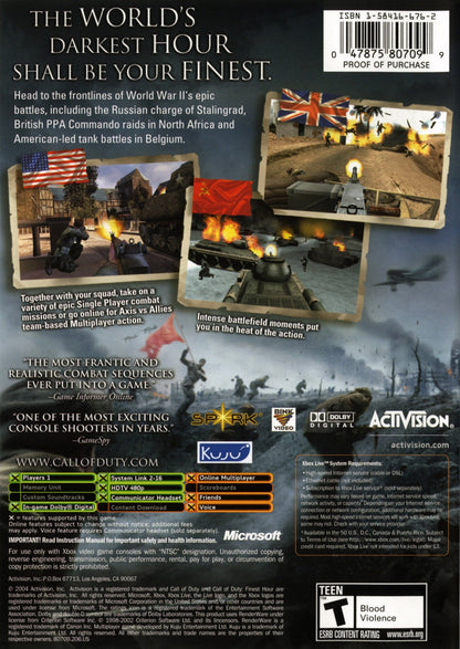 Call of Duty Finest Hour Xbox
