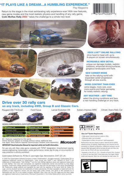 Colin McRae Rally 2005 Xbox
