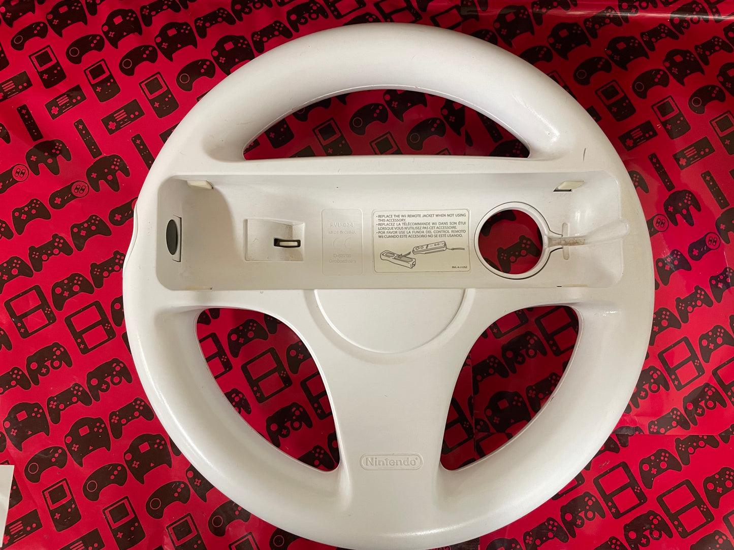 White Mario Kart Steering Wheel (RVL-024) Nintendo Wii